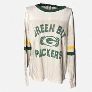 ‘47 Brand Green Bay Packers Distressed Logo Long Sleeve Shirt - Green - Large